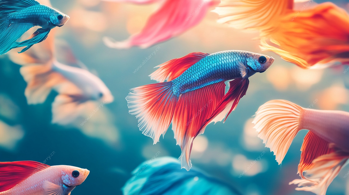 多彩斗鱼灵动水中游