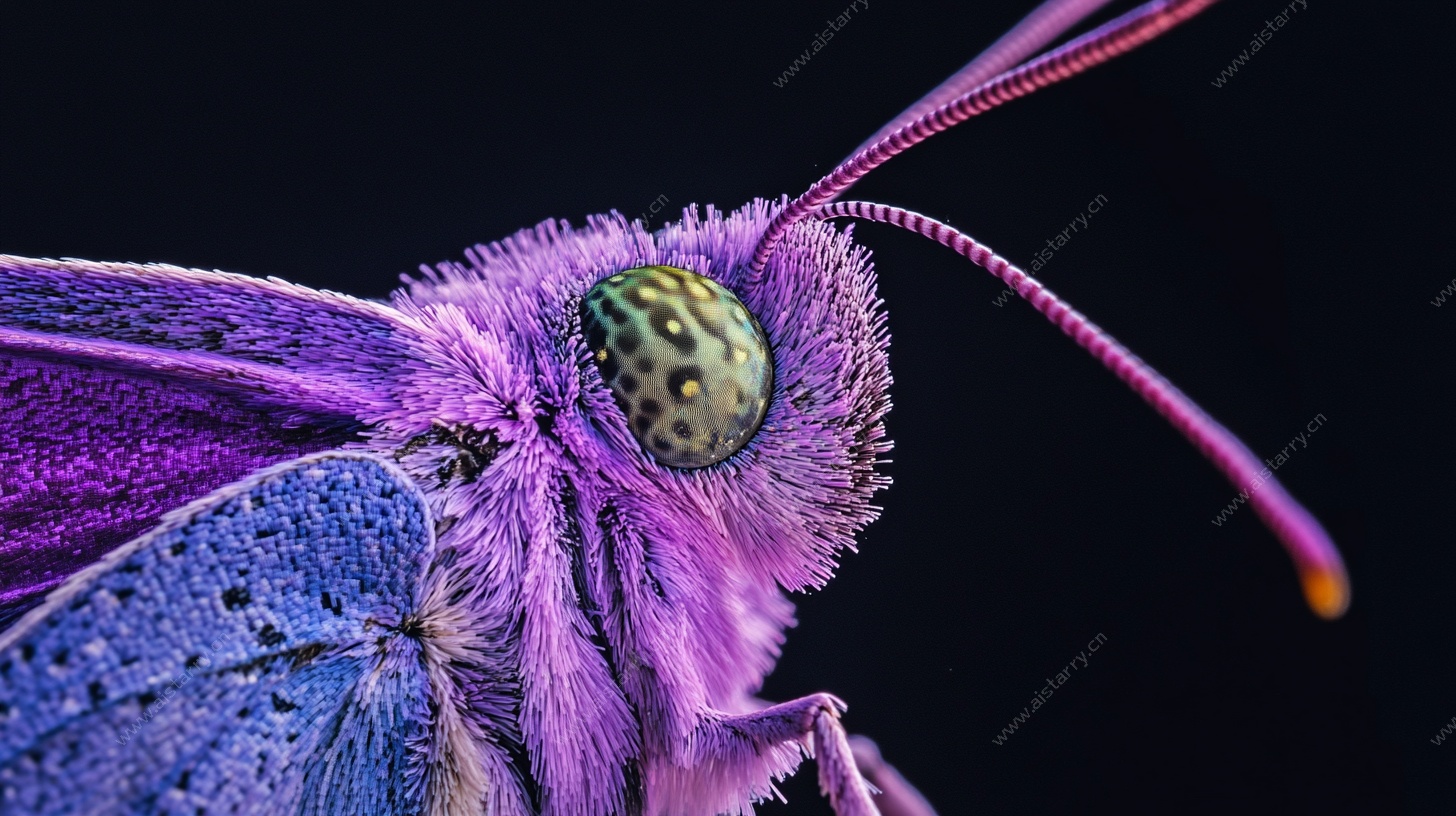 紫色蝴蝶微距特写