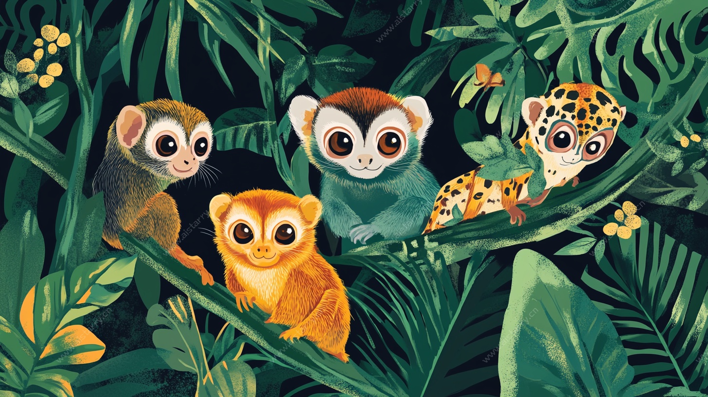 丛林中的萌宠动物们