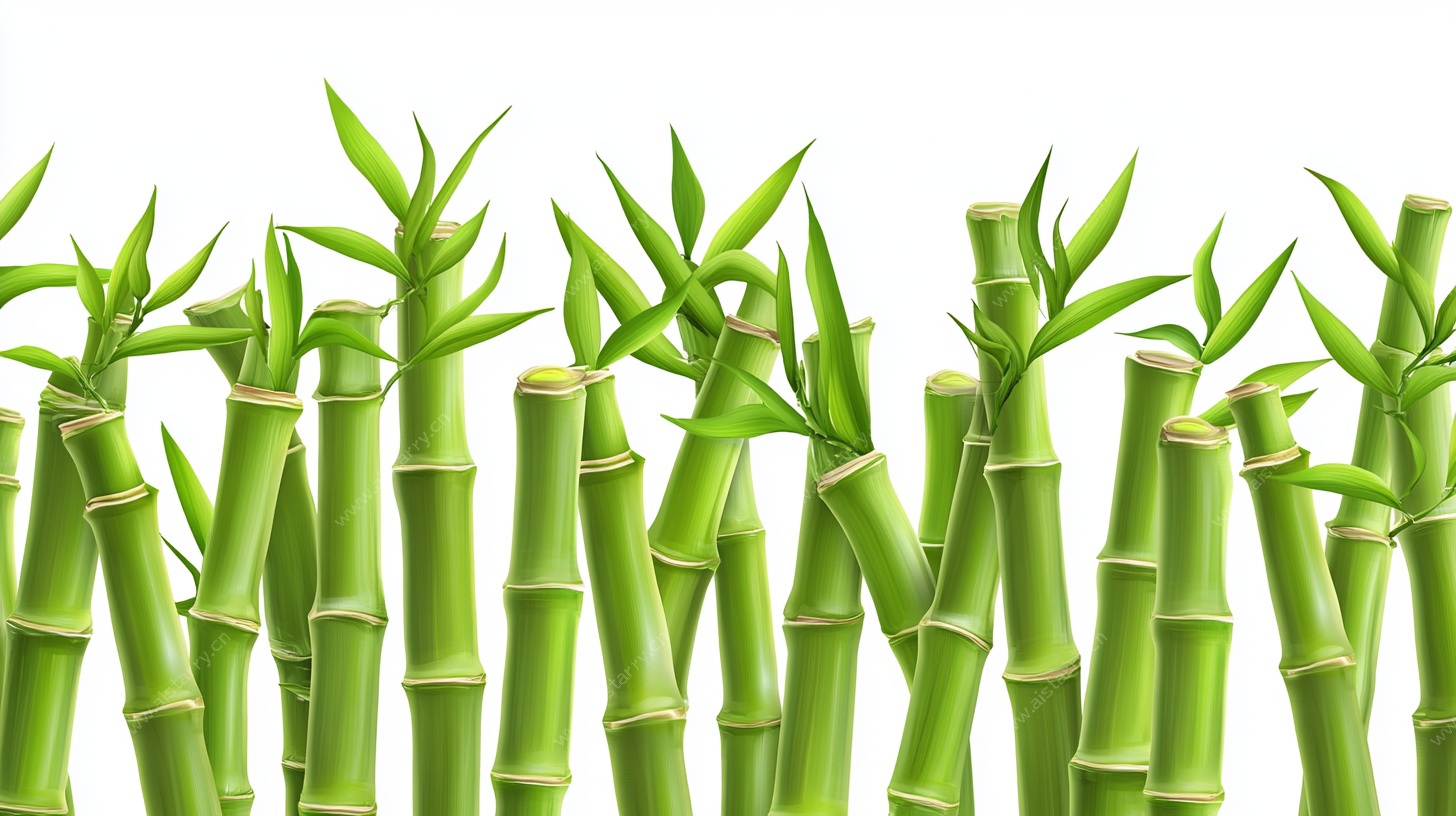 翠绿丛生竹 清新插画风