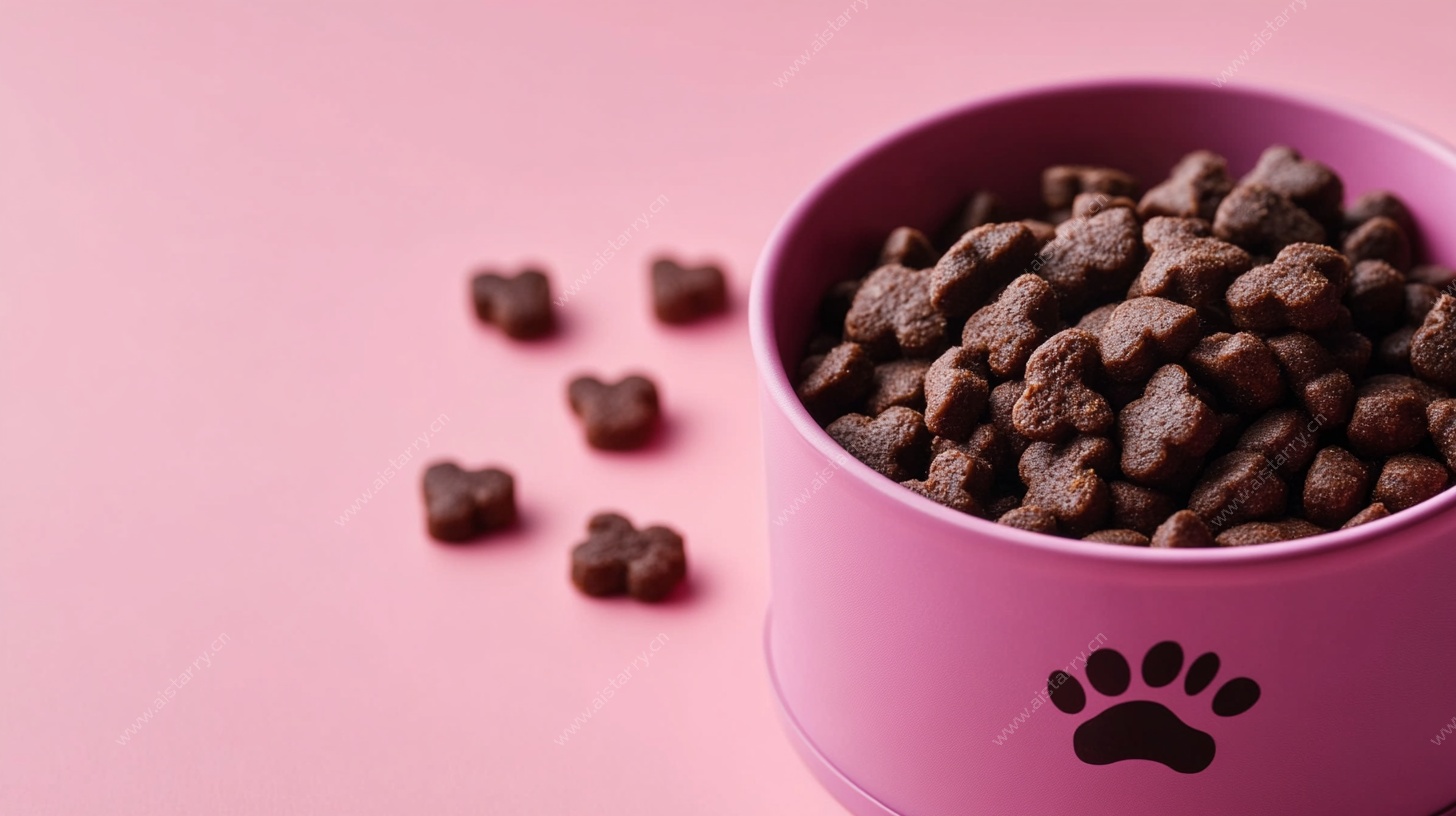粉色碗中的宠物狗粮