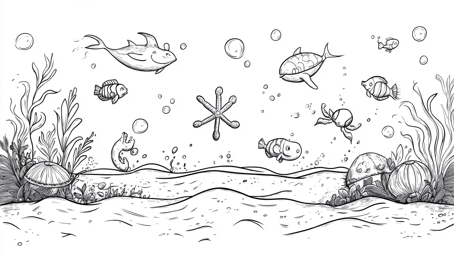 海底世界手绘插画