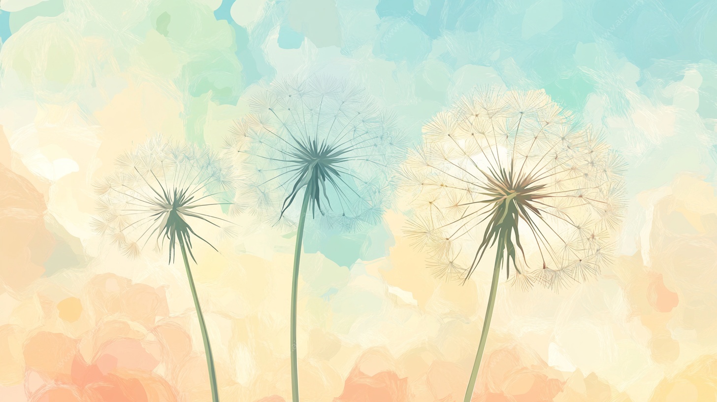 梦幻蒲公英水彩插画