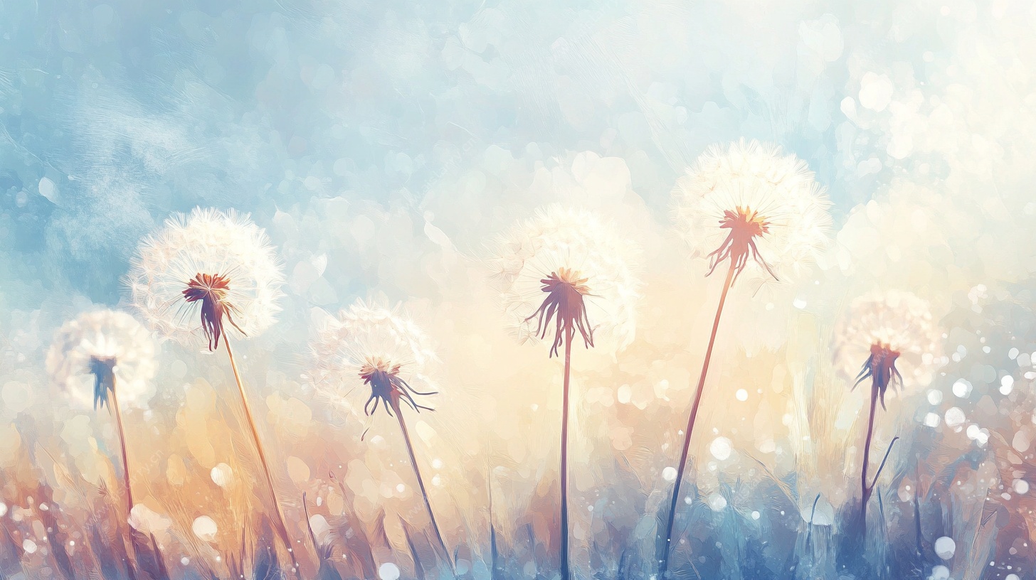 梦幻蒲公英风景图