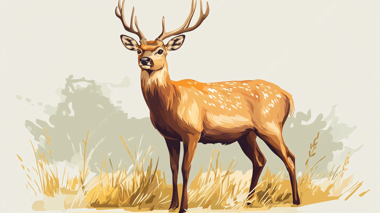 森林中的优雅梅花鹿