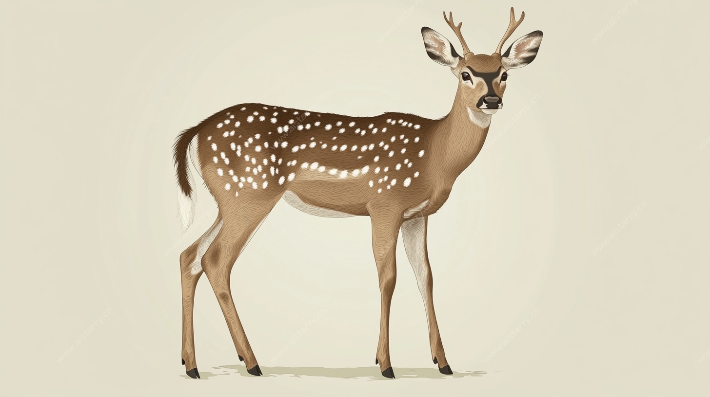 站立梅花鹿插画