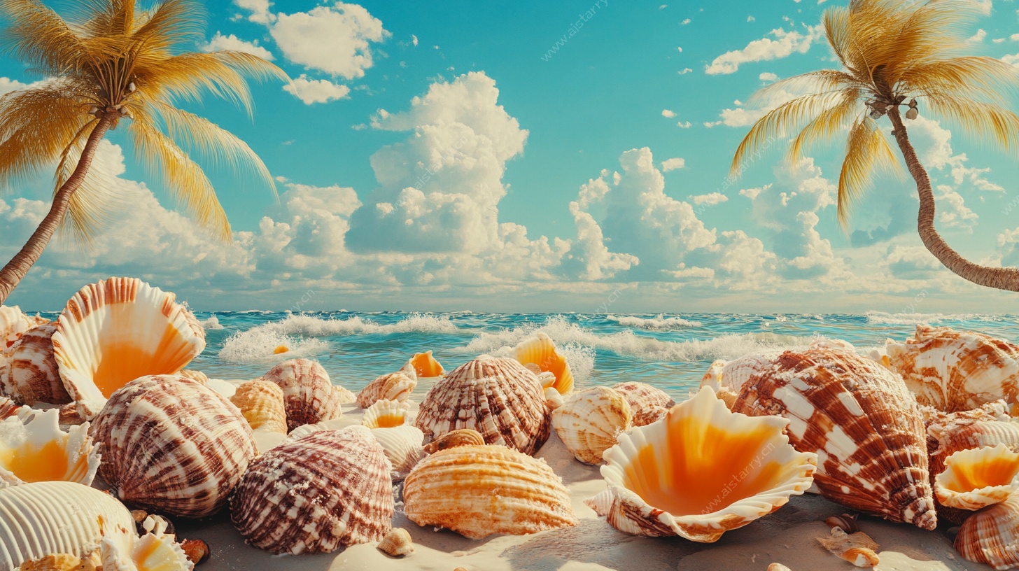 海边贝壳风景图
