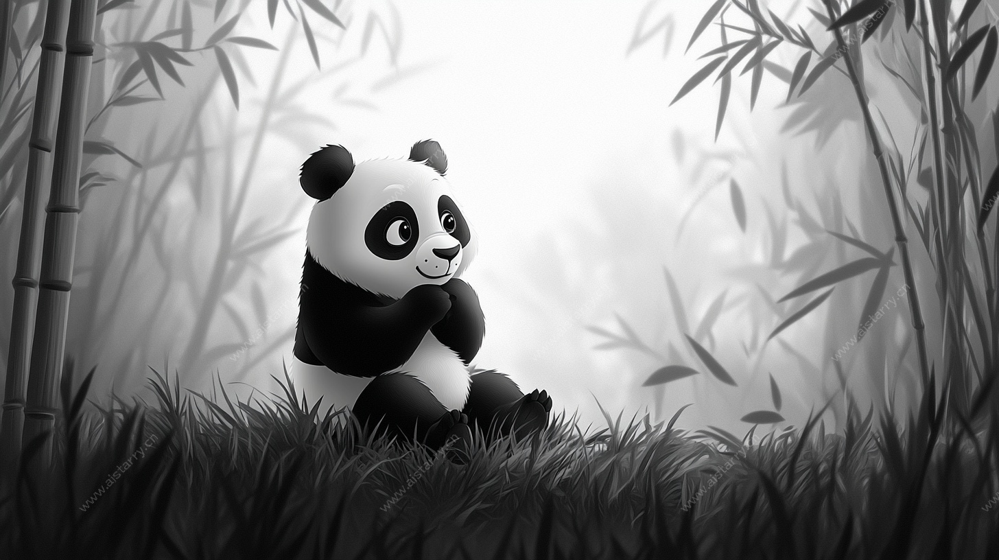 竹林中的熊猫小可爱