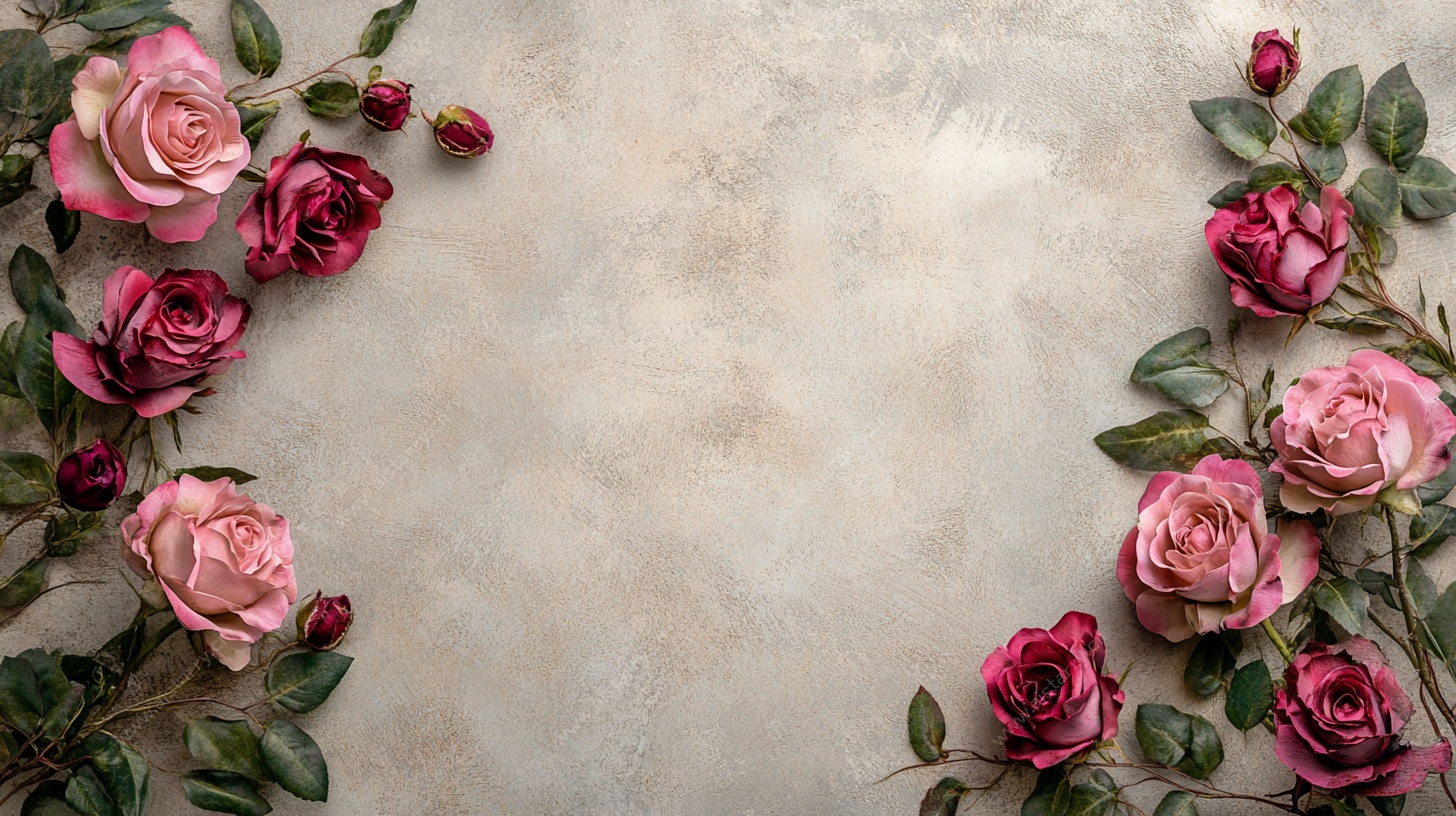 玫瑰装点的素雅背景画面