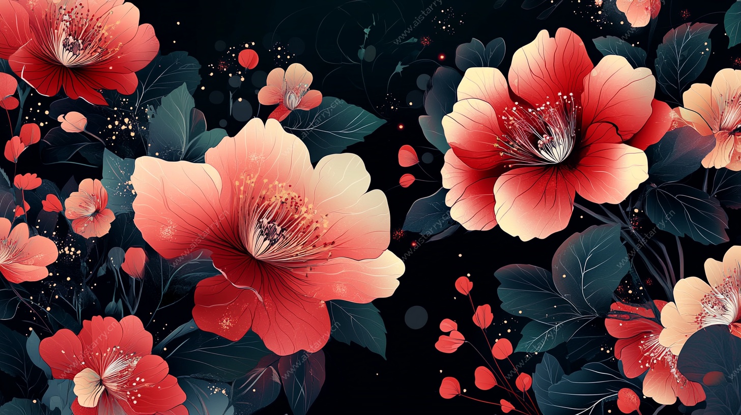 繁花绽放的梦幻花卉图景