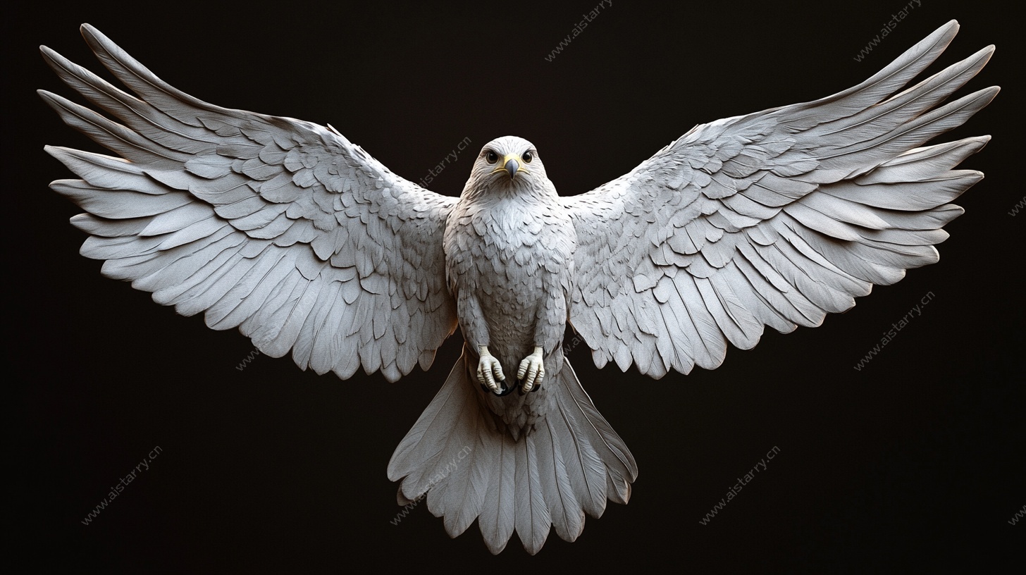 展翅白鸽雕塑艺术作品