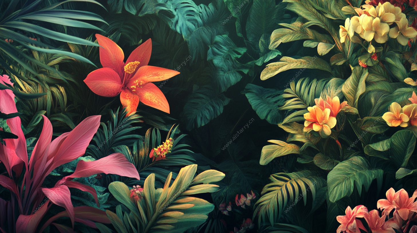 梦幻热带花卉景观