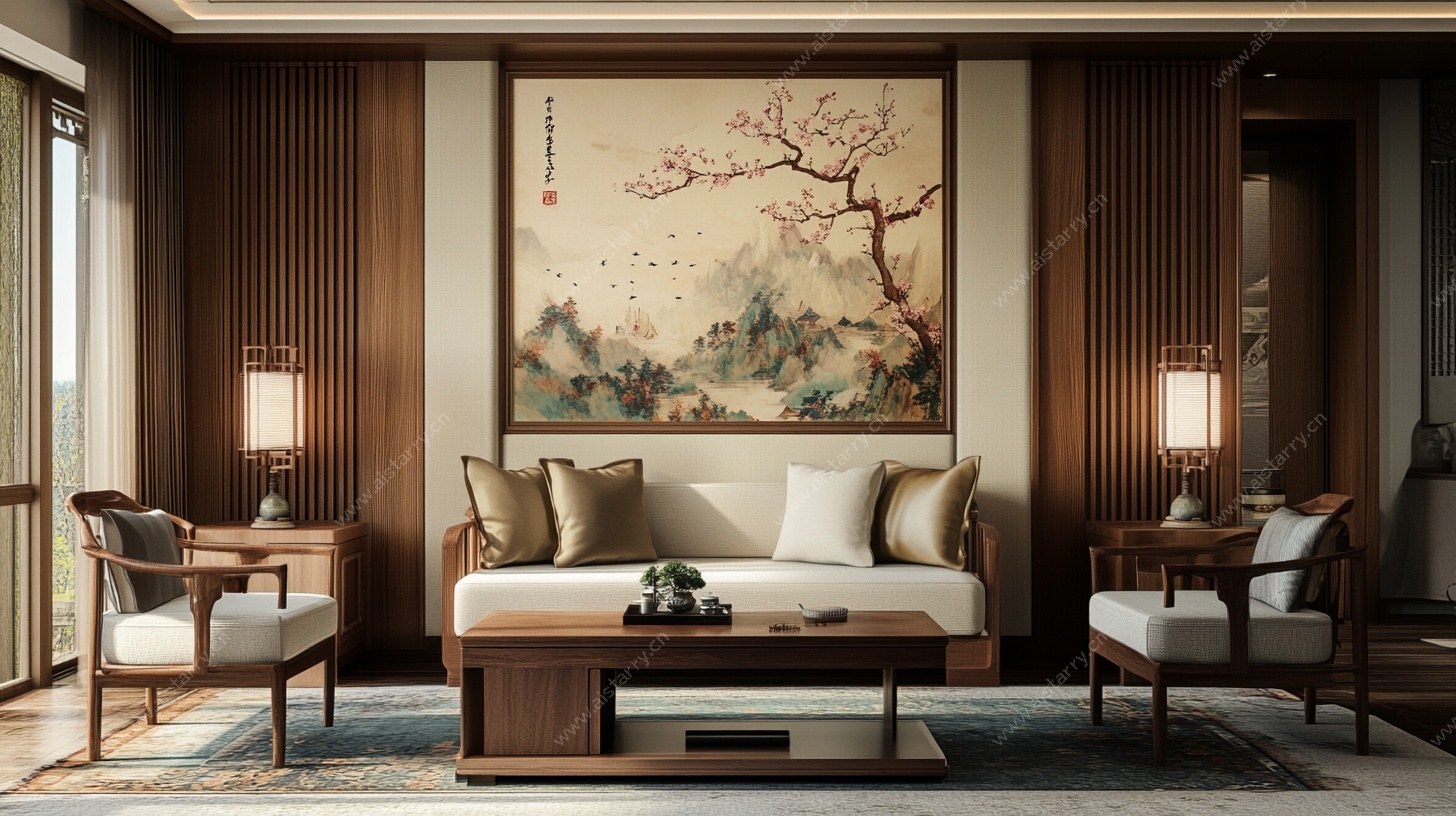 中式典雅客厅室内场景