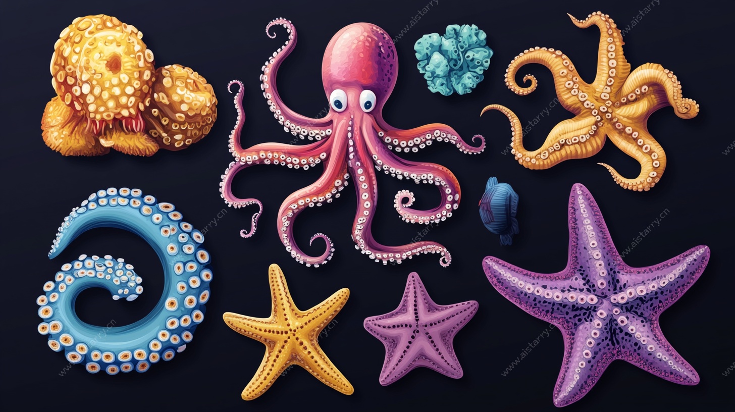 海洋生物插画集合