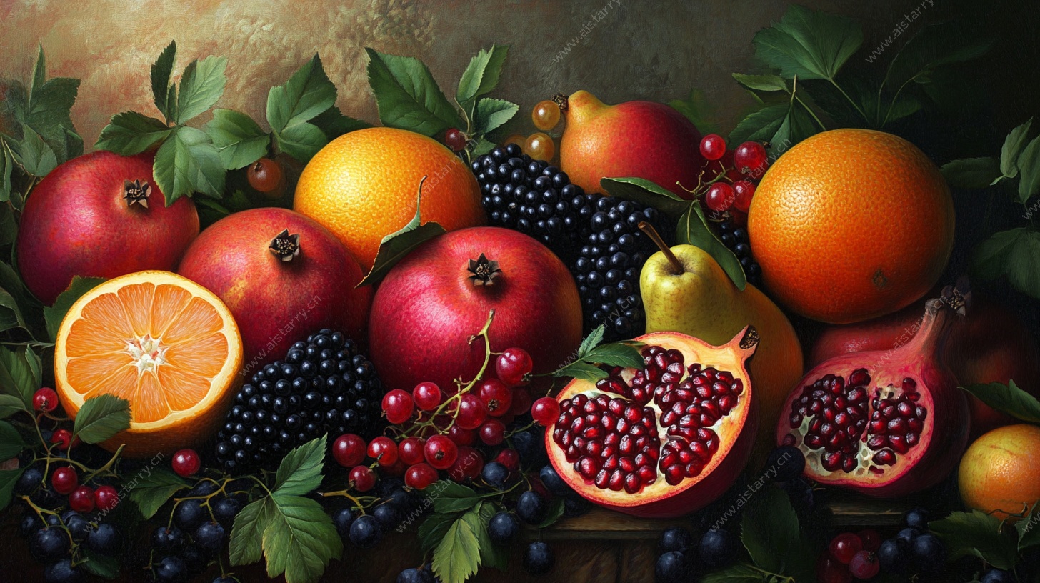 缤纷水果静物油画