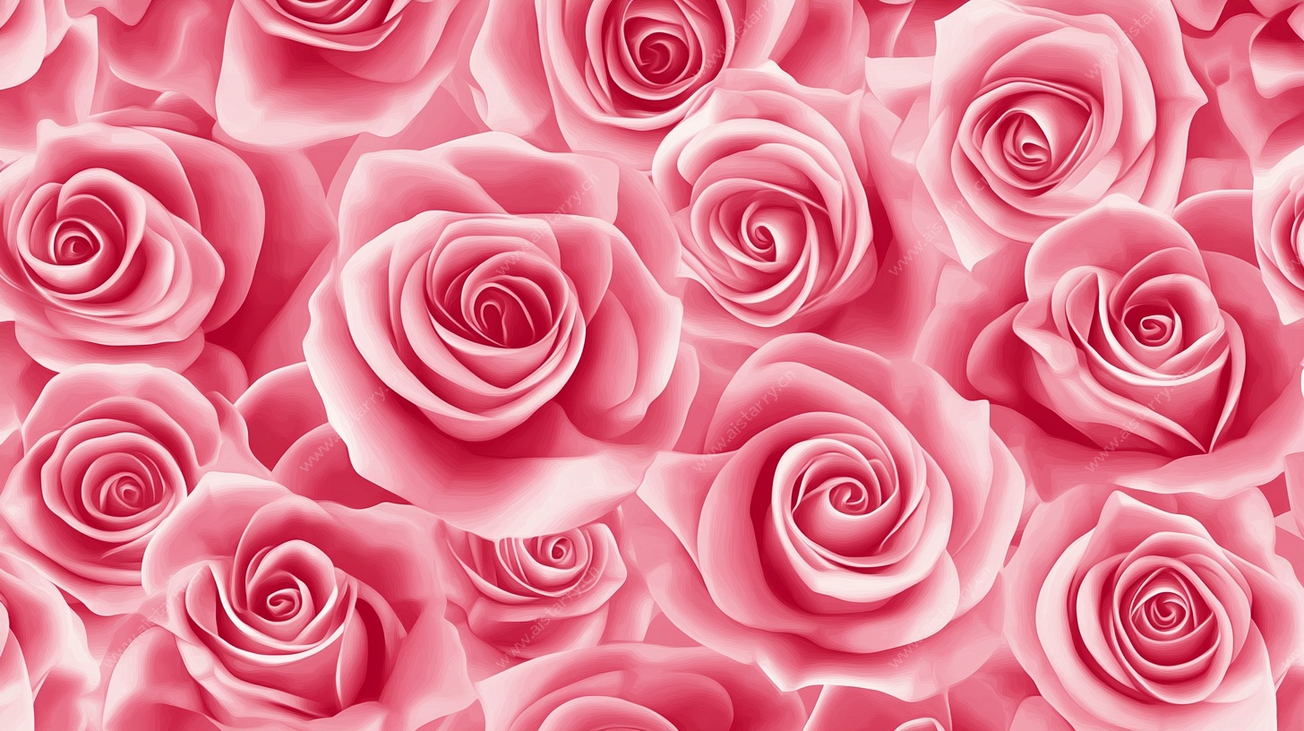 浪漫粉色玫瑰花海背景图