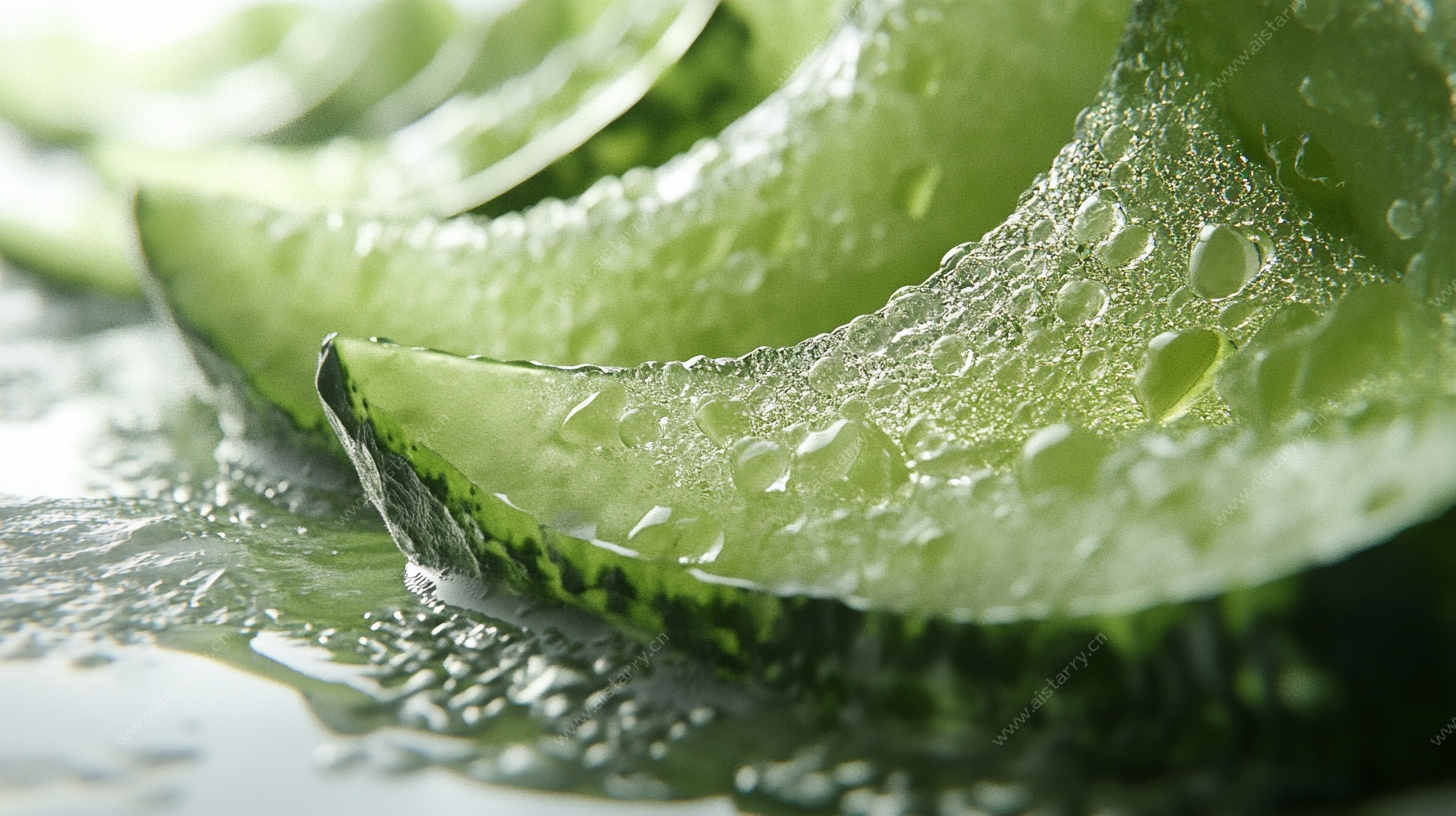 新鲜水润的黄瓜切片