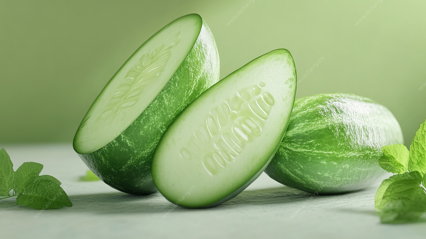 翠绿鲜切瓜 清新质感图
