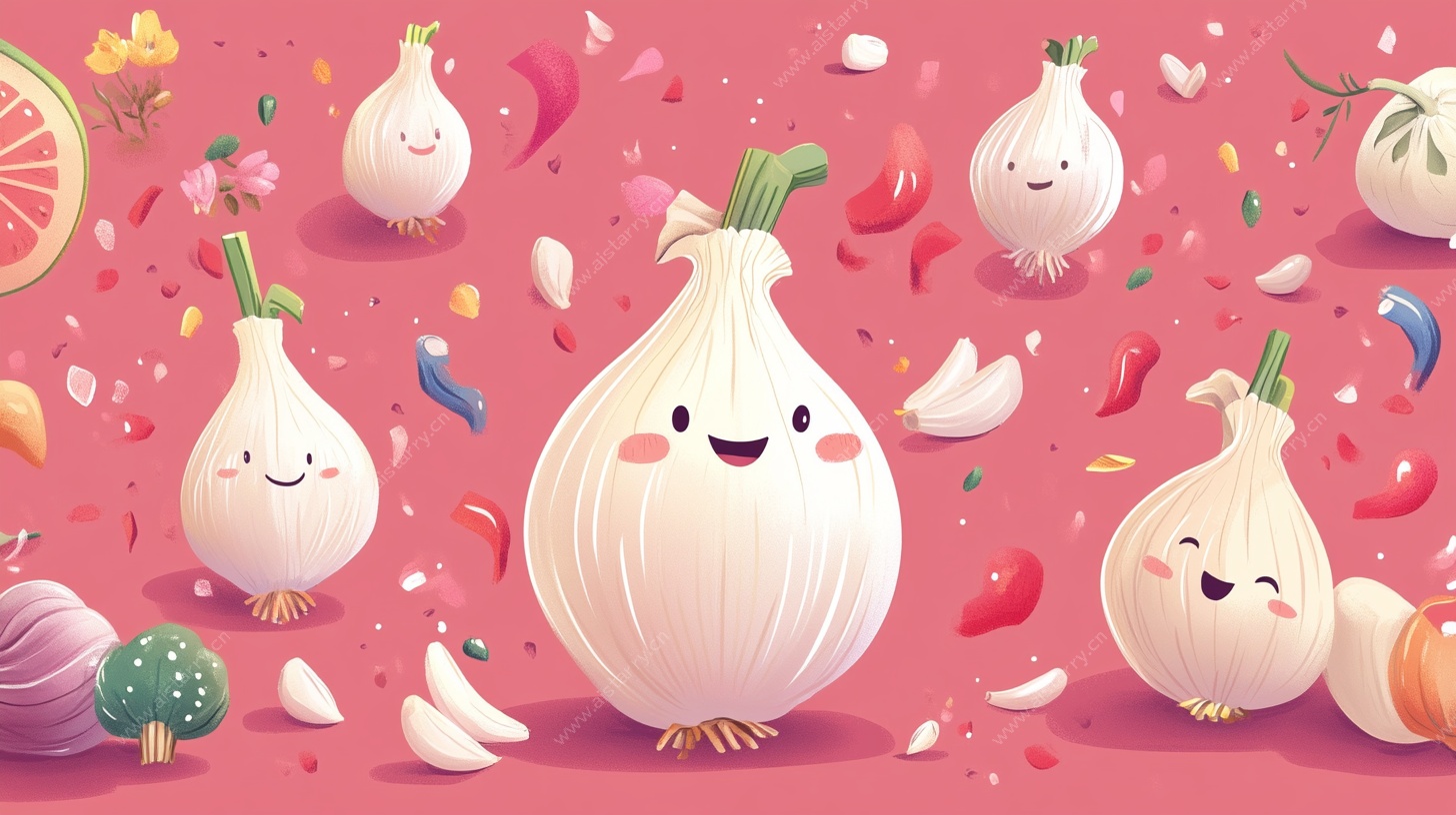 可爱洋葱卡通插画