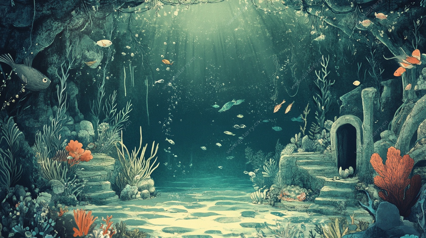 梦幻海底神秘洞穴场景