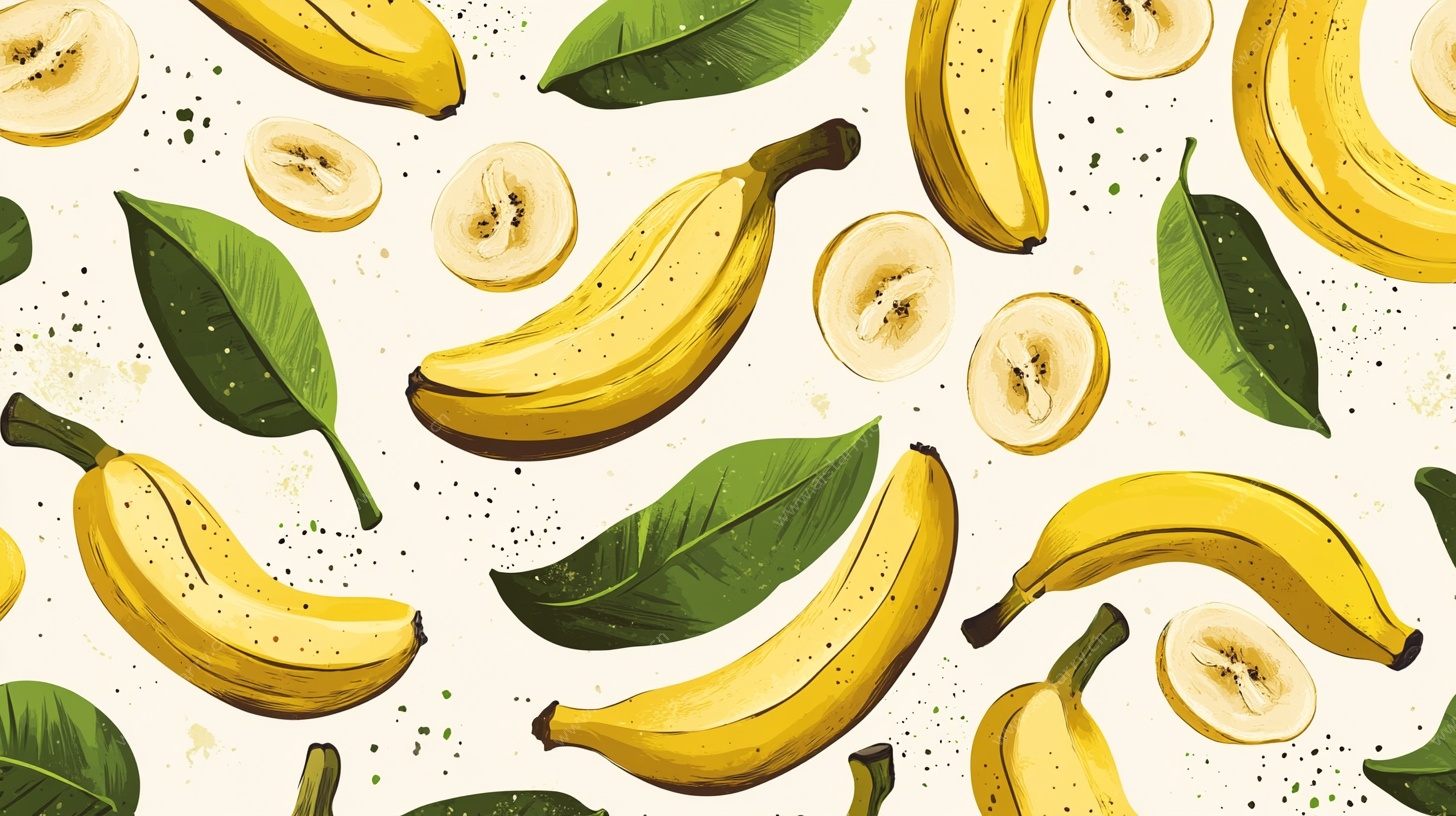 香蕉水果图案插画
