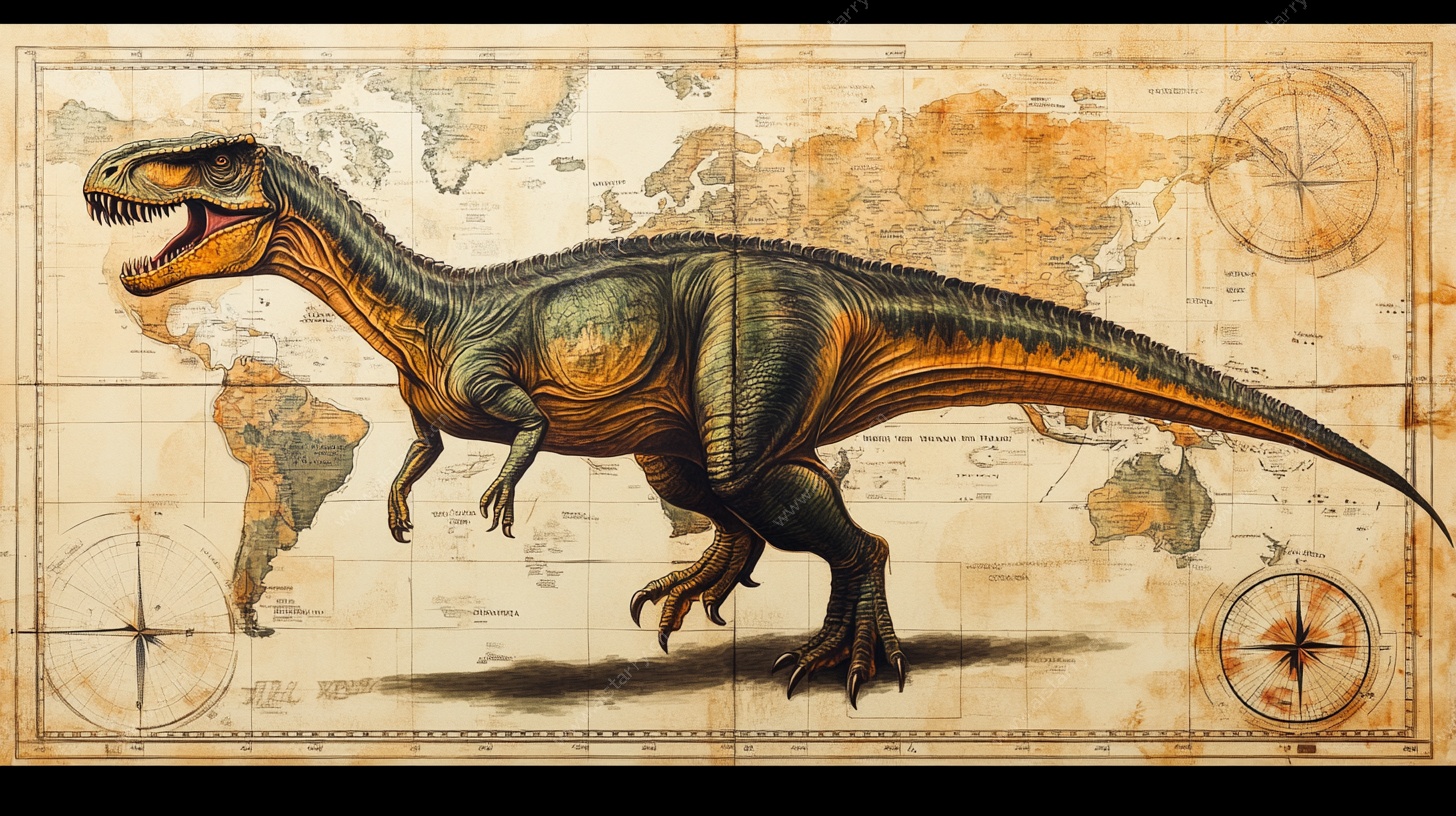 地图上的霸王龙形象