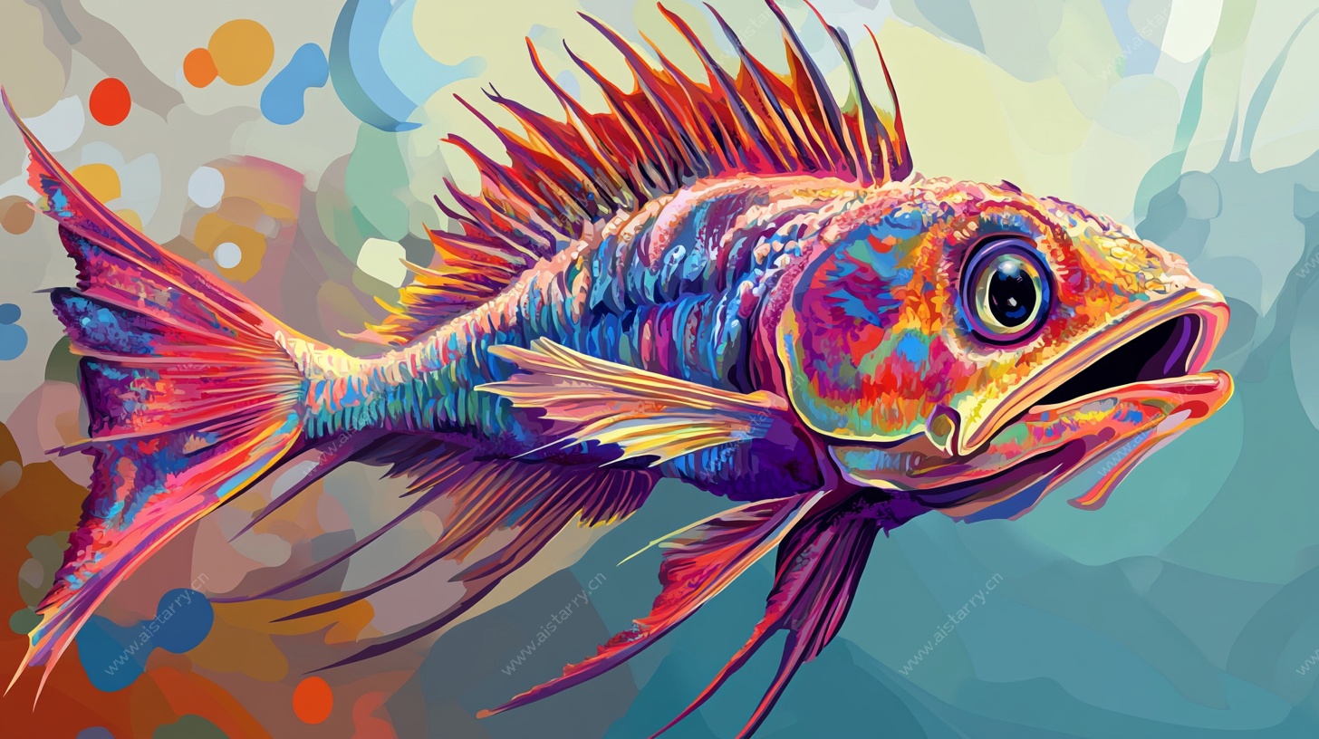 彩色梦幻鱼的艺术呈现