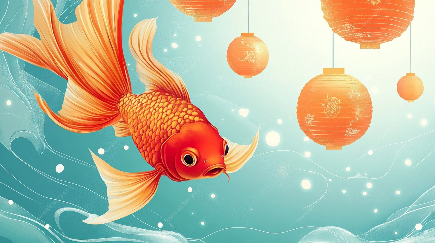 金鱼戏灯贺佳节