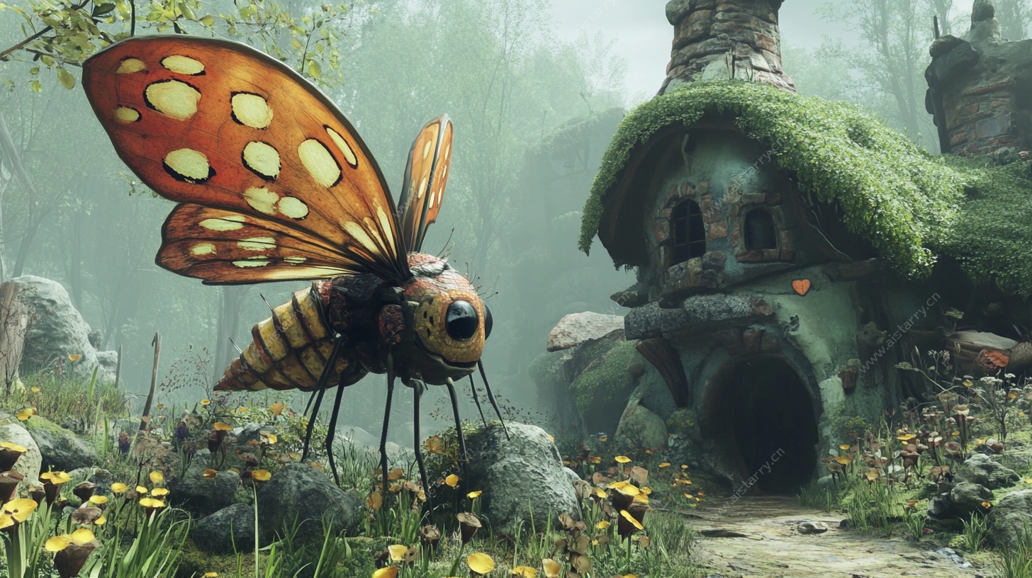 奇幻森林中的机械蜜蜂小屋