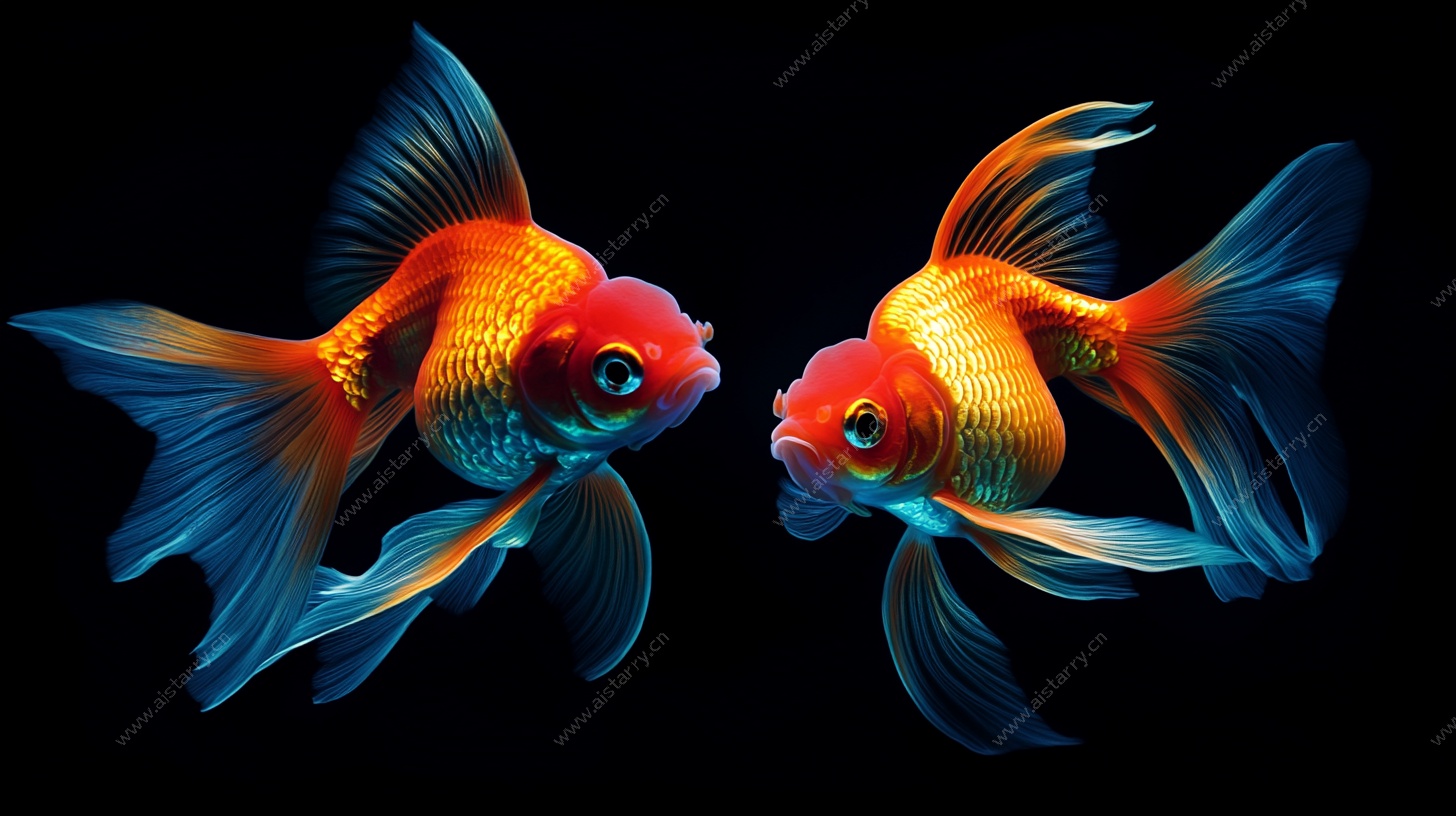 双金鱼灵动对视图