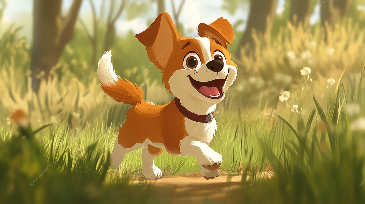 奔跑的快乐小狗