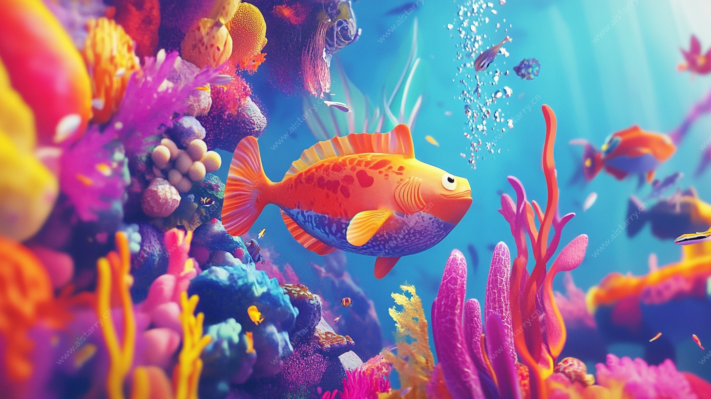 梦幻海底世界的缤纷鱼群