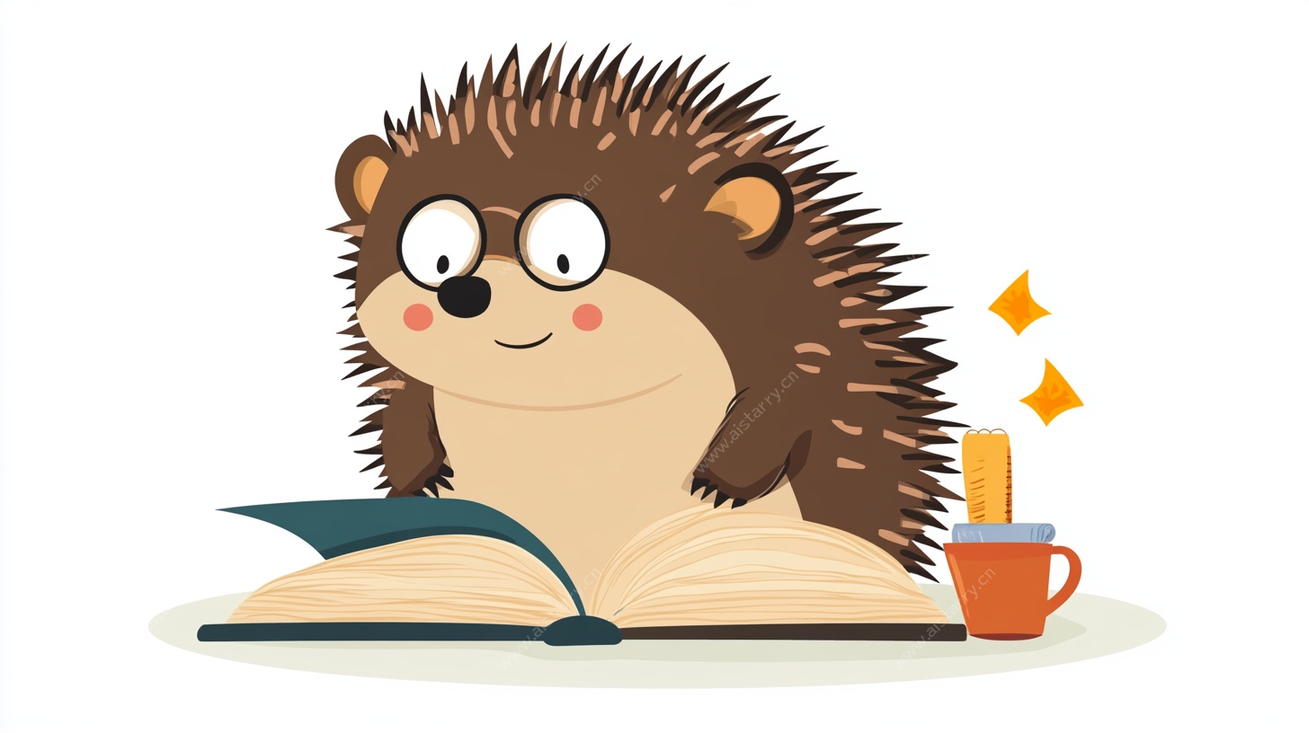 看书的可爱刺猬