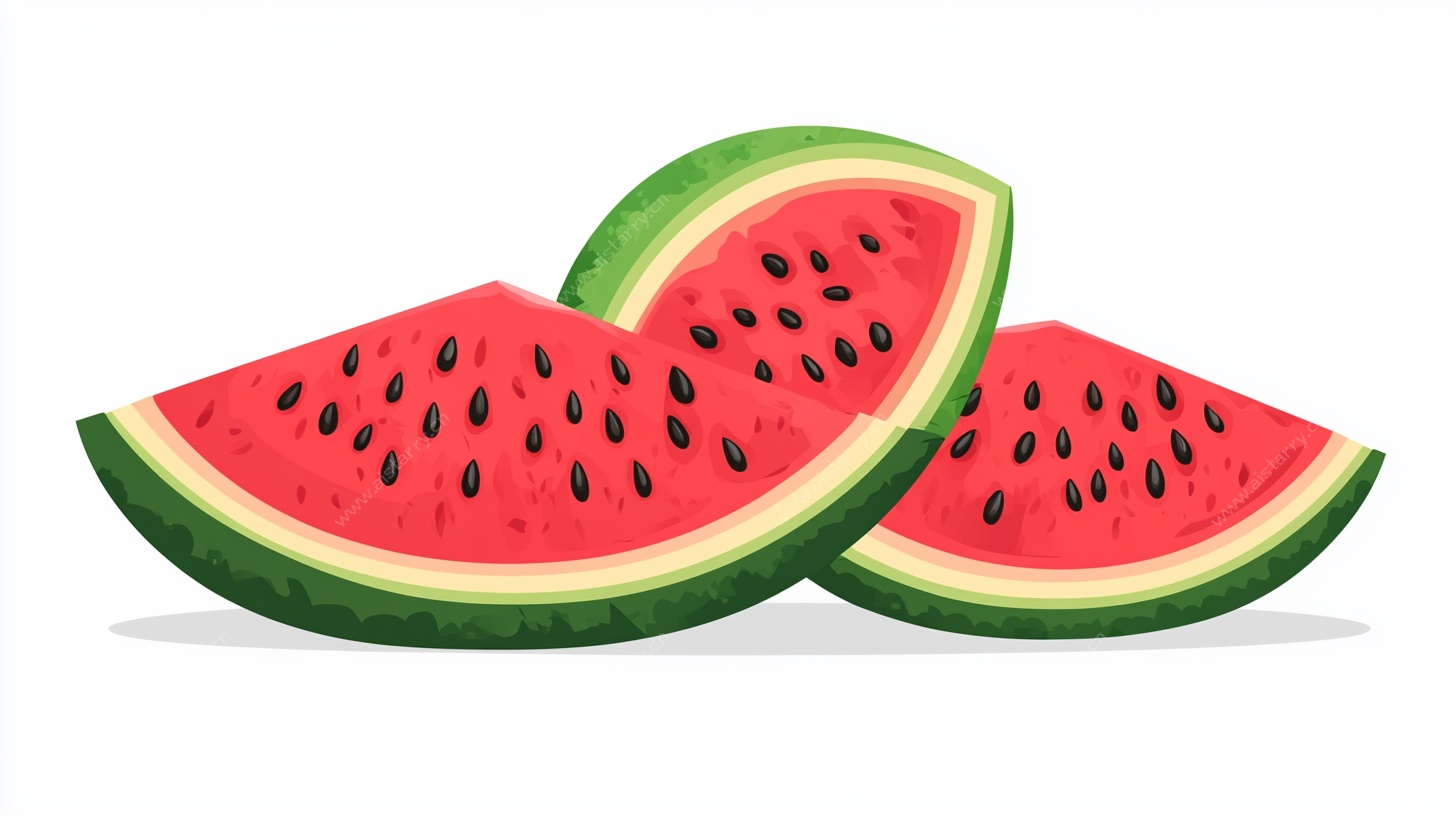 三块鲜切西瓜插画