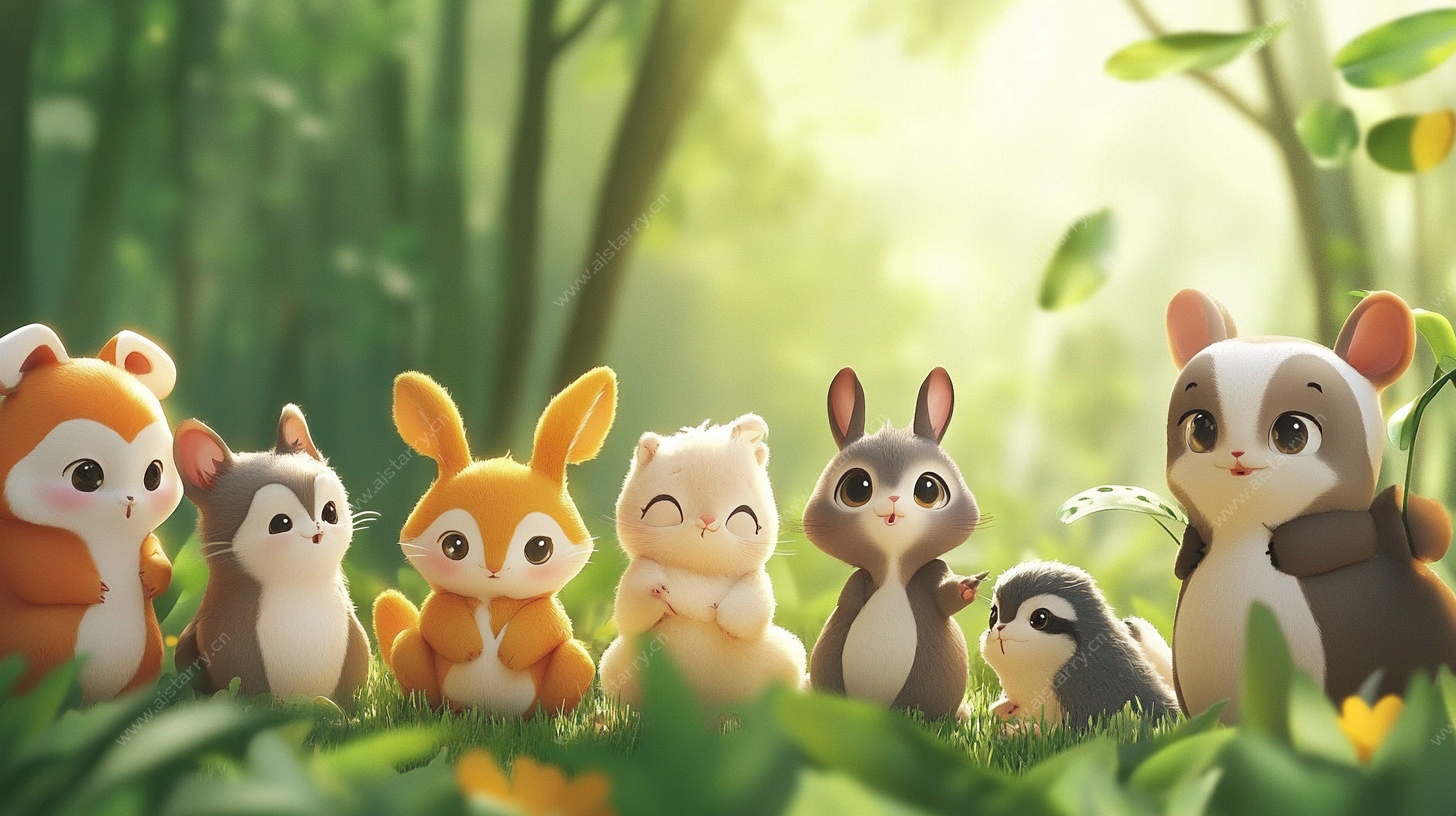 森林中的可爱动物萌物