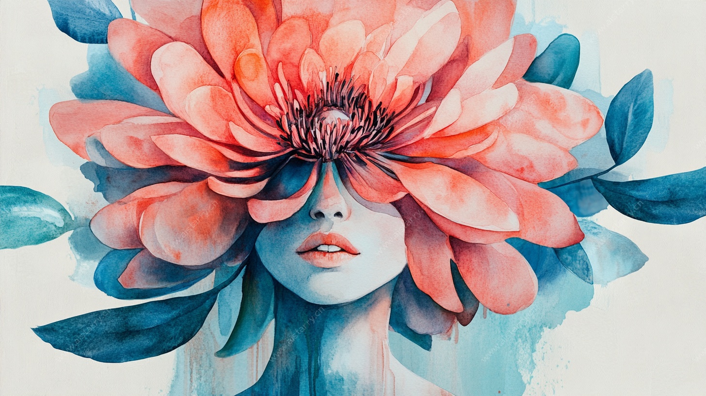 花颜少女梦幻插画