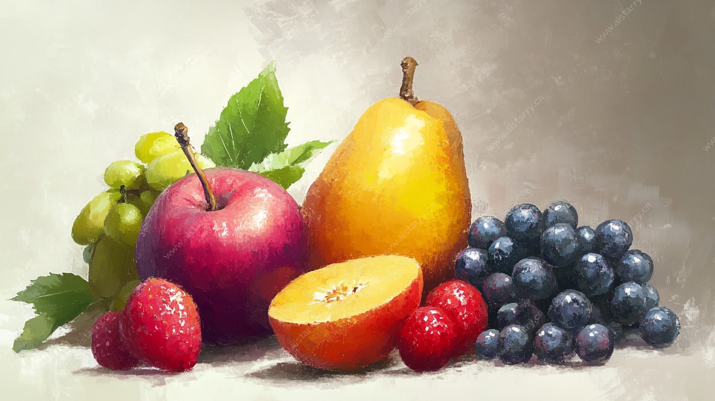 缤纷水果静物油画