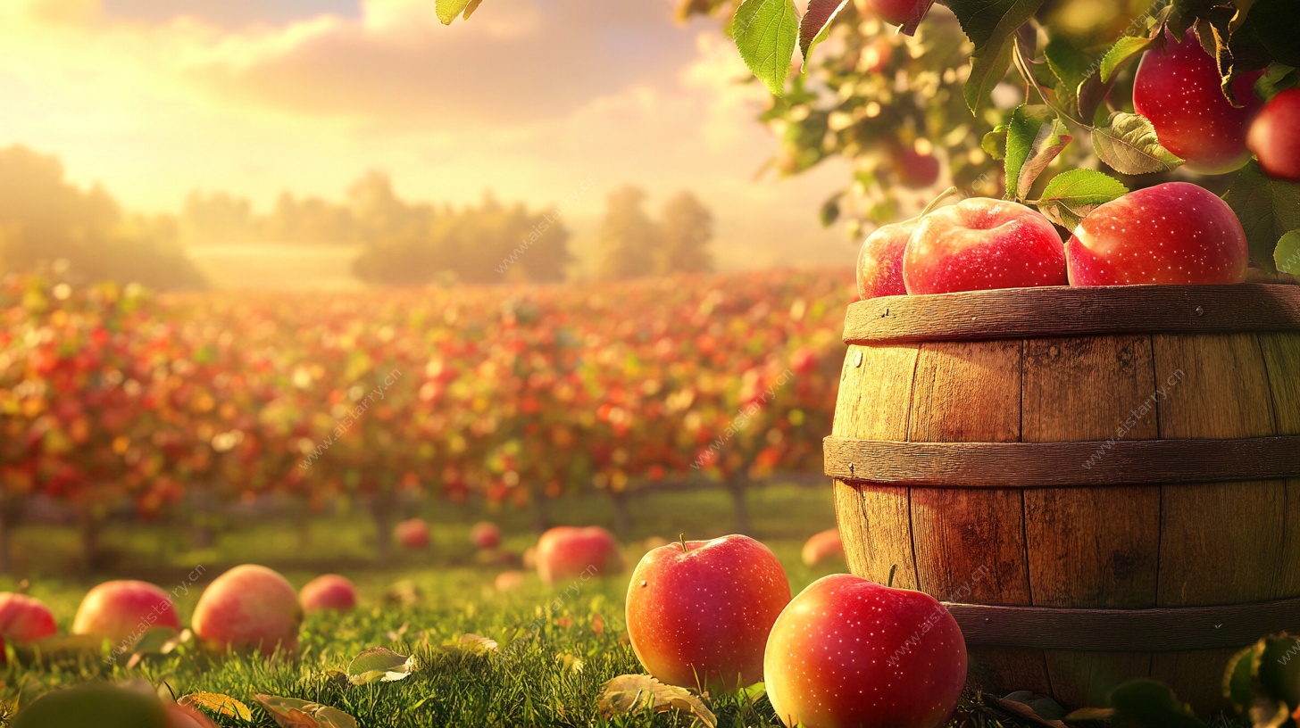 秋日苹果园丰收景象