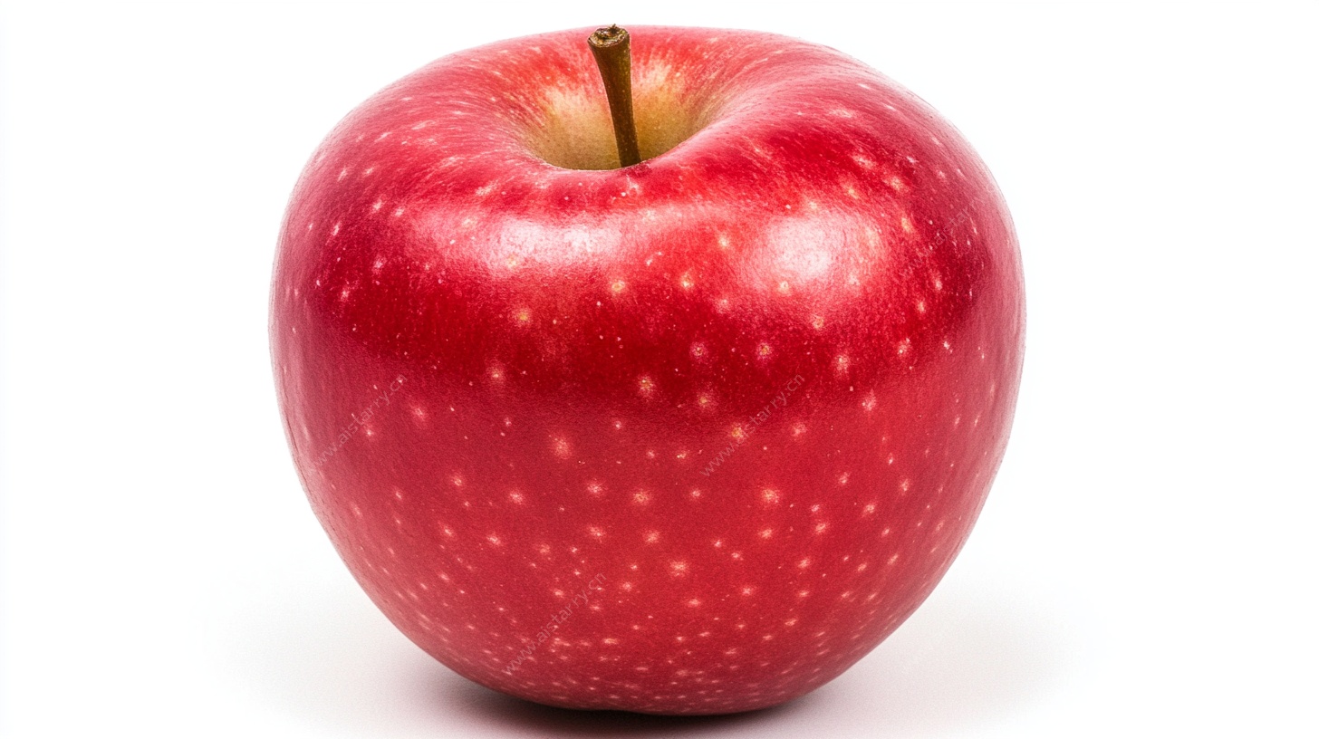 鲜红饱满的单颗红苹果