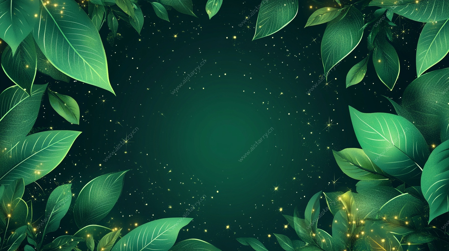 绿叶环绕的梦幻背景