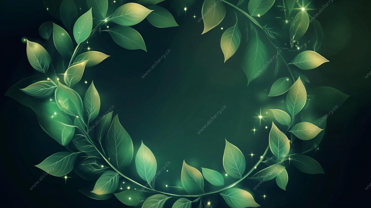 绿叶花环梦幻背景图