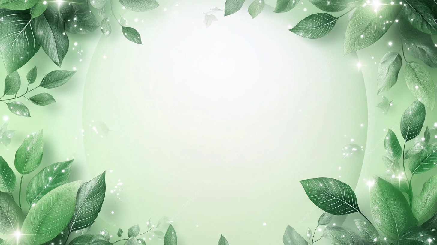 清新绿叶梦幻背景图