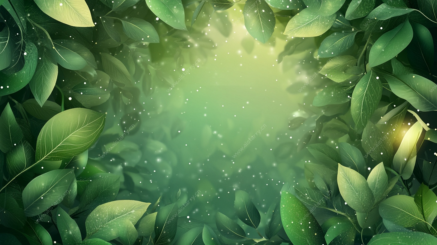 绿叶环绕的梦幻光影世界