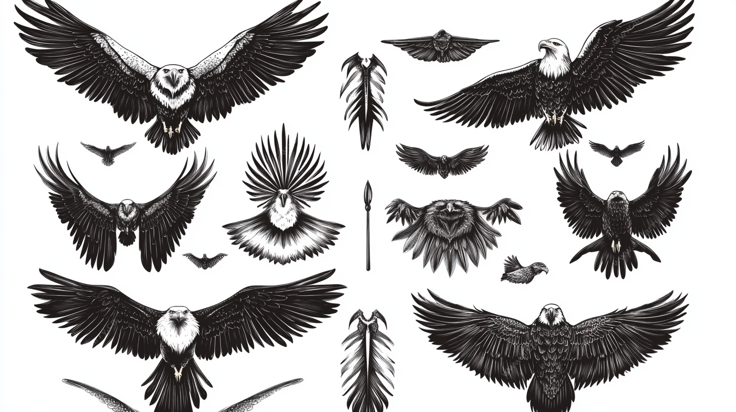 鹰姿百态插画集