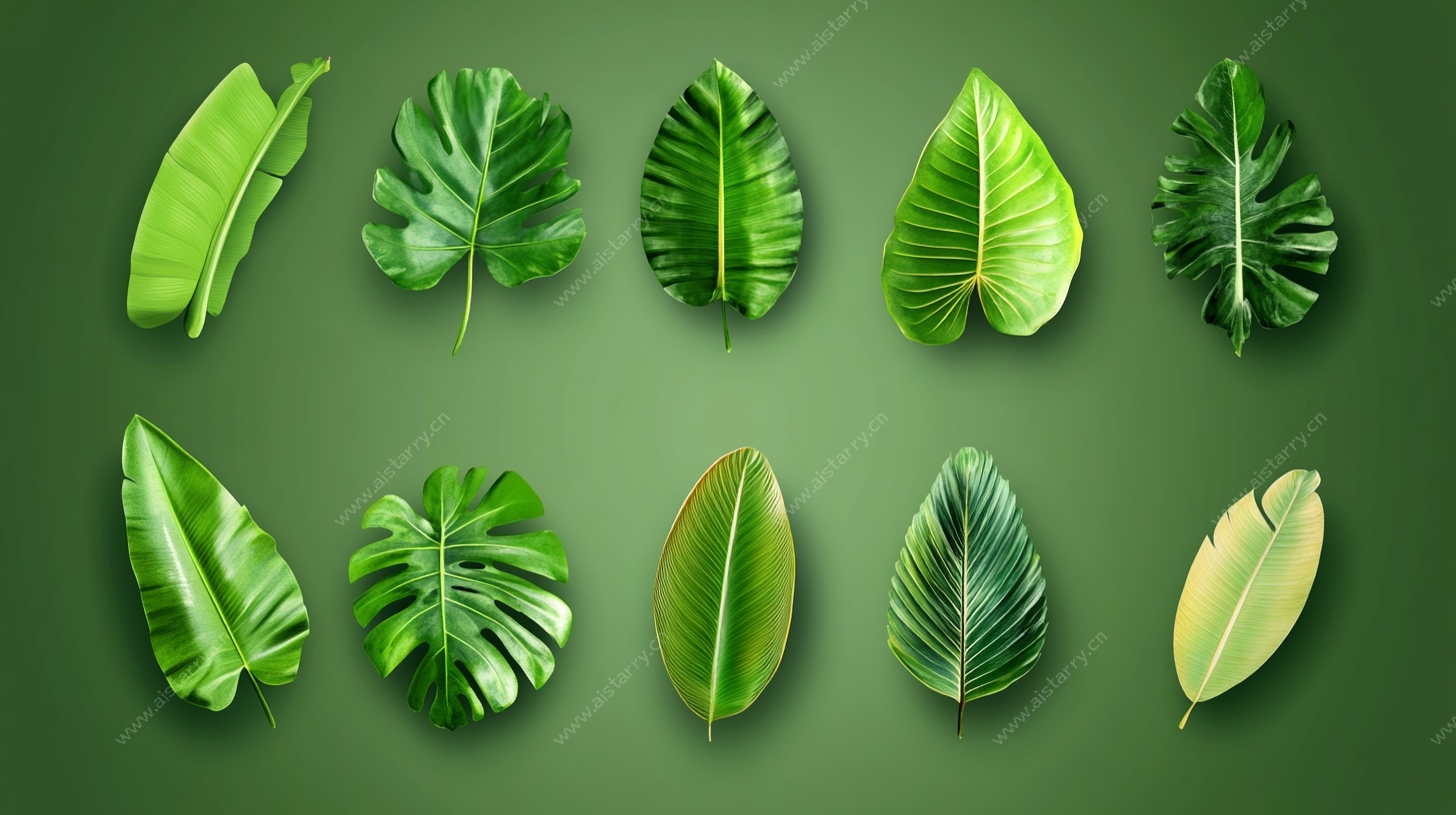 多样绿植叶片集合图