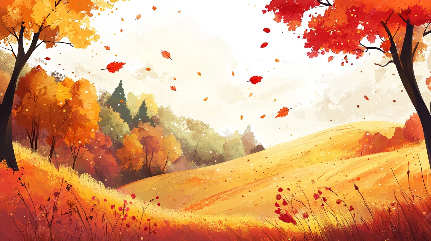 秋日旷野风景图