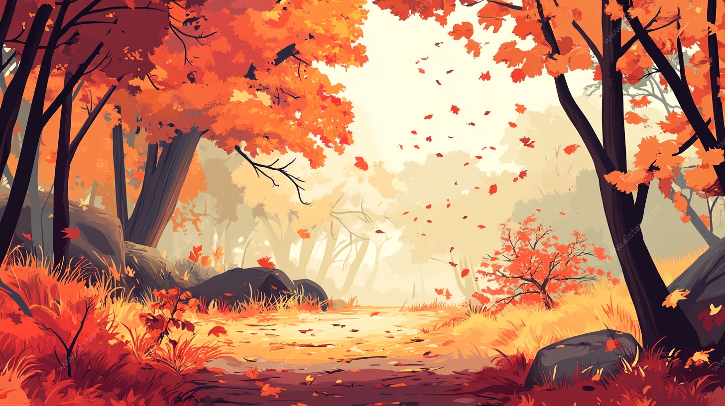 秋日梦幻森林小径