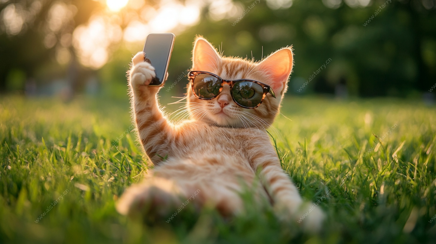 潮酷小猫惬意自拍时刻