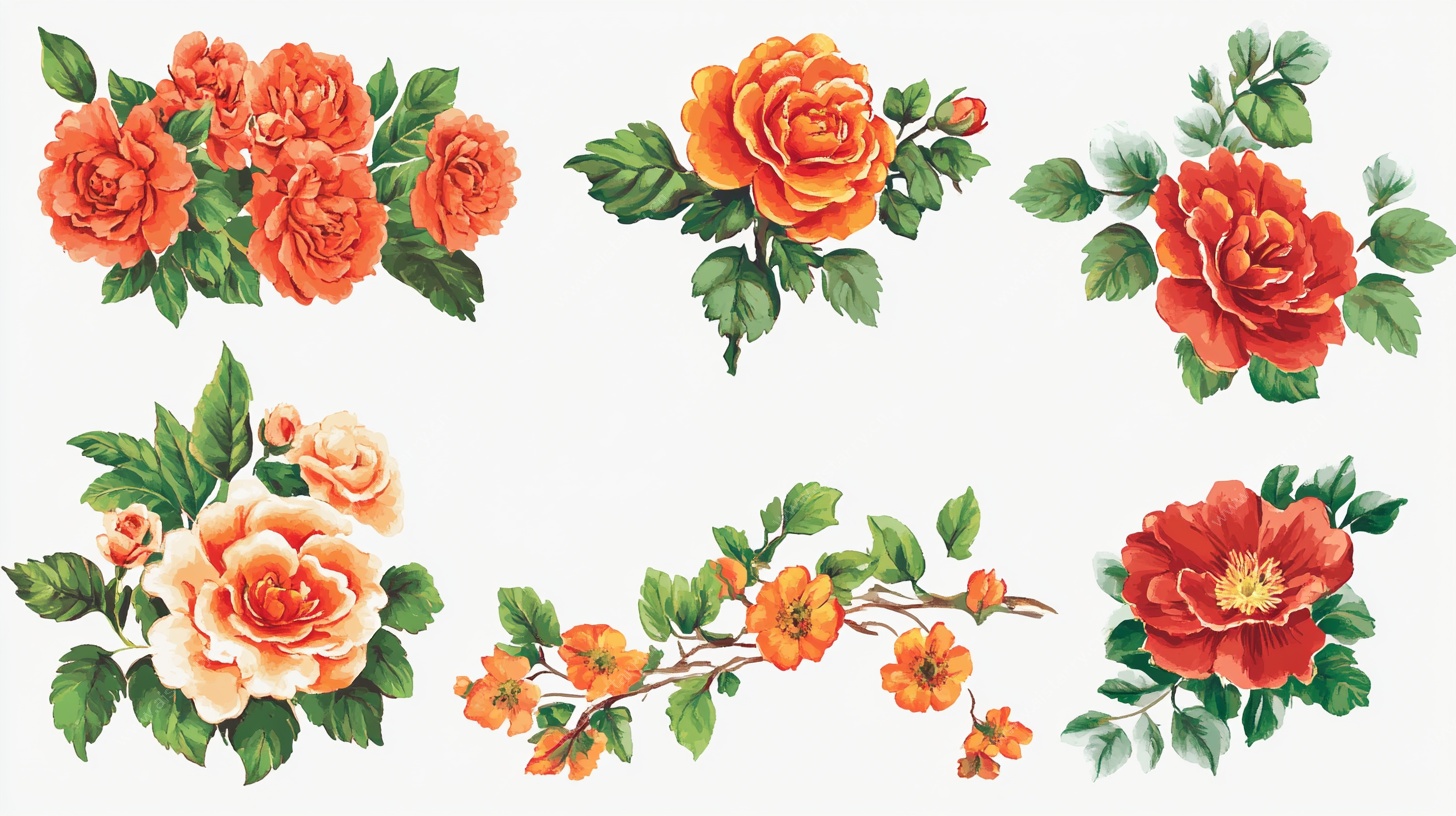 复古风手绘花卉图案集