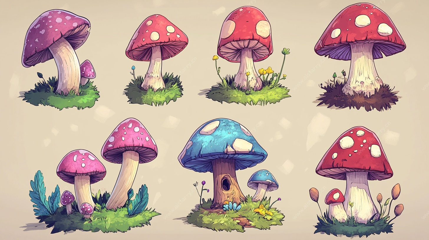 奇幻蘑菇插画集